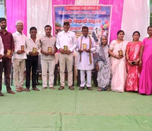 बोरी नवेगाव येथे माजी विद्यार्थ्यांचा सत्कार