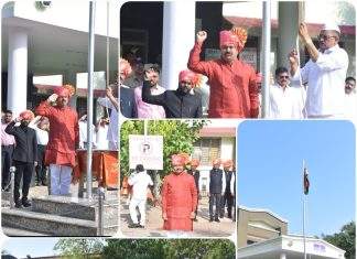 राजुरा तहसील कार्यालयात महाराष्ट्र दिनी उत्साहात ध्वजारोहण सोहळा संपन्न