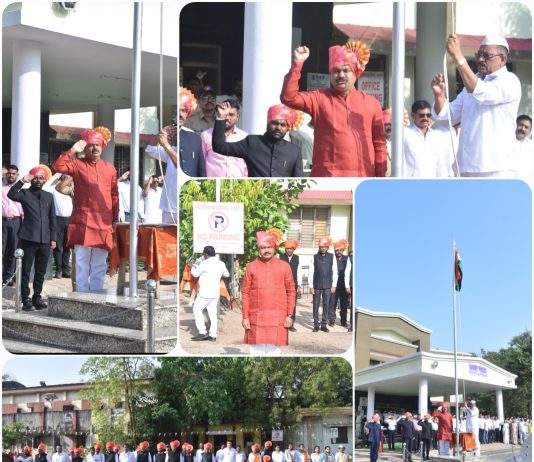 राजुरा तहसील कार्यालयात महाराष्ट्र दिनी उत्साहात ध्वजारोहण सोहळा संपन्न