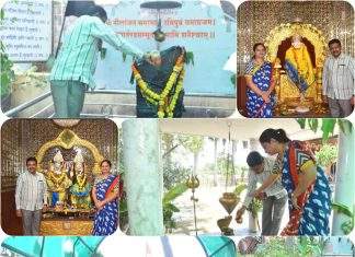 आमदार देवराव दादा भोंगळे यांनी पत्नीसह केली शनिदेवाची पूजा-अर्चना; राजुरा येथे शनी जयंती उत्साहात साजरी